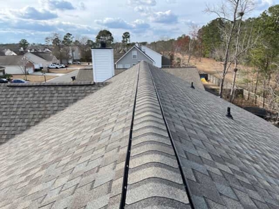 Looking over the top of a newly installed roof