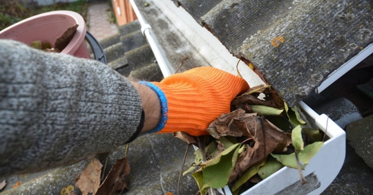cleaning out gutters